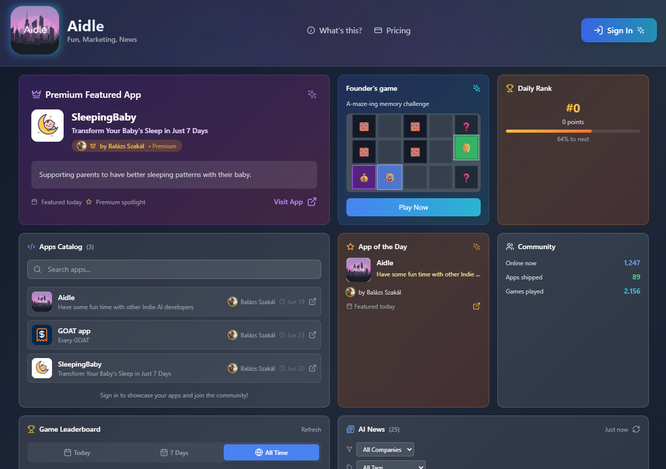 Aidle.space - Fun AI Apps, Marketing Tools & Productivity